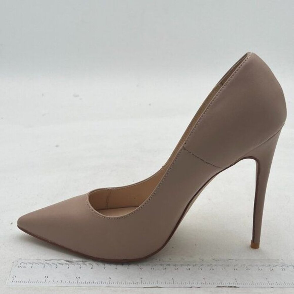 FSJ Tan Pointed Toe Pumps High Heel Sexy Stiletto Slip On Office Cute Dress Shoe
